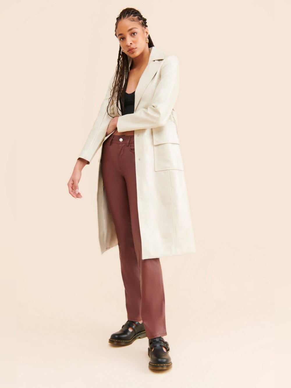 Pilcro Anthropology The Yaya Mid-Rise Vegan
Leather Pants Women’s Size 29